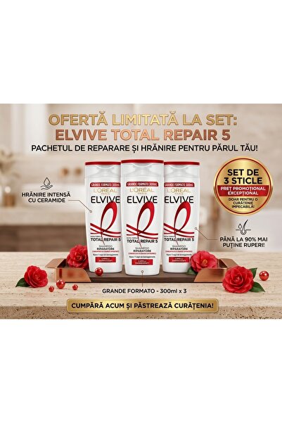 L'Oreal Paris Σετ 3 τεμαχίων L'Oréal Paris Elvive Total Repair 5 Επανορθωτικό...