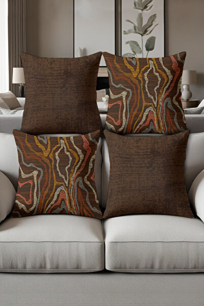 patron halı Digital Printed Soft Textured 4-Piece Throw Pillow Cover Set (43X...