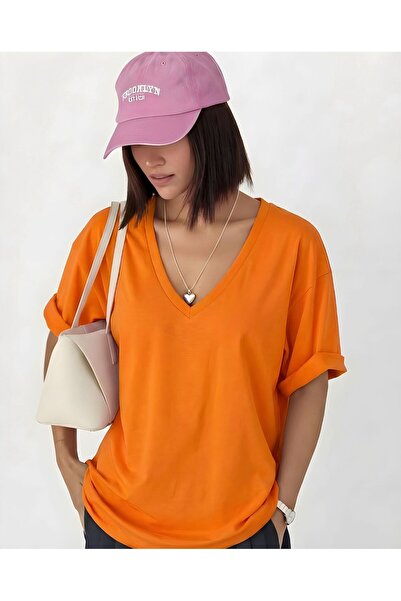 BENROMA Τυπωμένο μπλουζάκι με λαιμόκοψη V, oversized, unisex 1VQ4