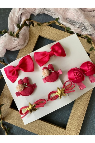 Miniko Butik Special Clip Set for Baby Girls, 8 Pieces (Contains 4 Pairs of B...