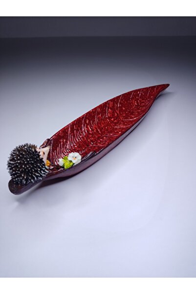 DNC Art&Deco 🦔 Sevimli Kirpi Figürlü 35 cm Dev Yaprak Tasarımlı Çubuk Tütsül...