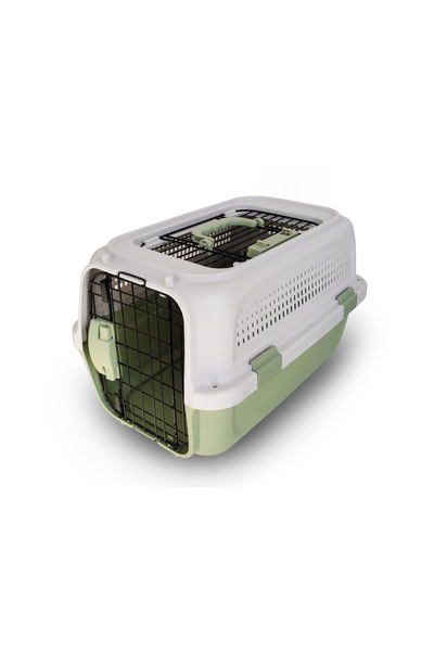 PETS HOME 2 Metal Kapılı Plastik Kedi Köpek Taşıma Çantası 50x34x30cm