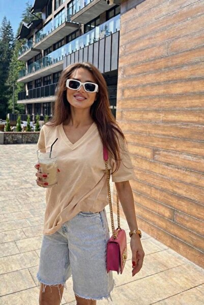 BENROMA Μπλουζάκι με λαιμόκοψη V, oversized, unisex 1VQ1