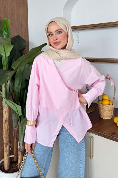 Şulemoda Giyim Πουκάμισο Luna με πλαϊνά κουμπιά, ροζ