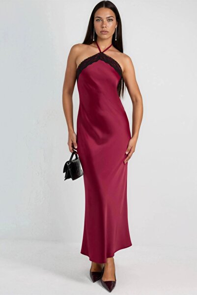 Hiccup Μάξι φόρεμα με τιράντες και λεπτομέρειες από δαντέλα