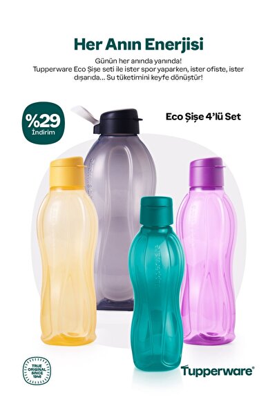 Tupperware Eco şişe 4lü set