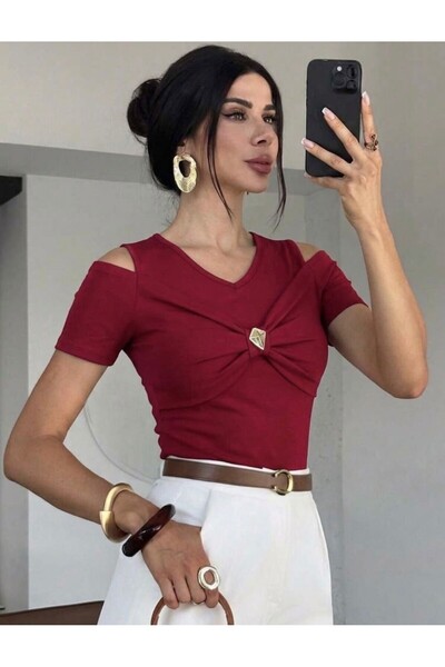 ns nirvana secret ΝΕΟ ΠΡΟΪΟΝ Γυναικεία μπλούζα με λεπτομέρεια σε σχήμα V και ...