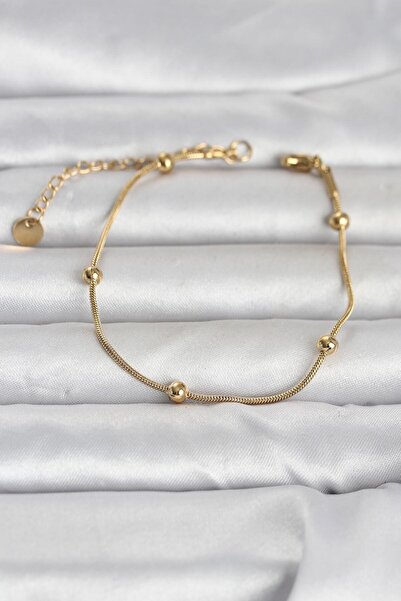 Lisinya 316L Steel Gold Color Ball Chain Women's Bracelet -