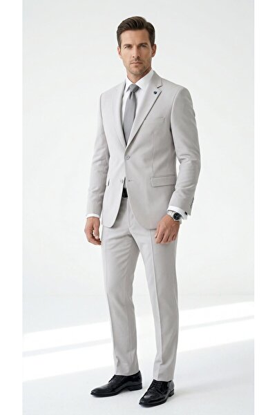 Plus Scorpion Men's Classic 2-Piece Suit 2 Buttons Slim Fit Stretch Fabric Do...