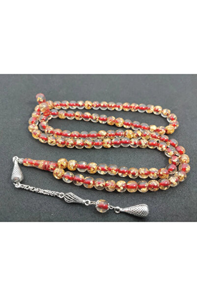 İskeçe Tesbih Τεμπέλικα χάντρα προσευχής από κεχριμπάρι φωτιάς με κομμάτια βρ...