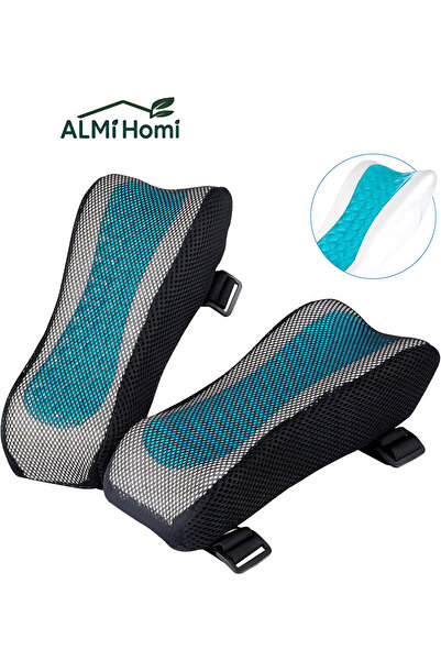 almihomi 2 pcs Memory Foam Armrest Pads with Cooling Gel – Ergonomic Contoure...