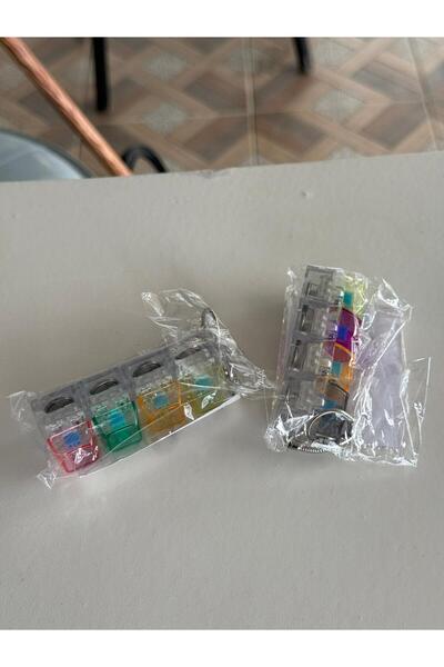 CUFFCUFFTOYS 2'li klick klik ışıklı klavye çok renkli 8x3 cm renkli klavyeler...