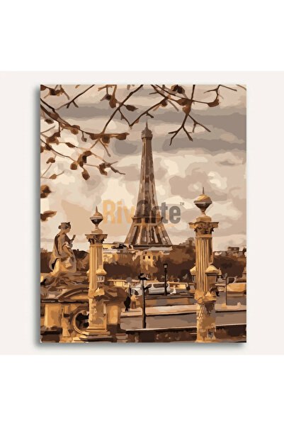 RivArte Sayılarla Boyama Seti Paris'te Sonbahar 40x50cm Bahar Koleksiyonu