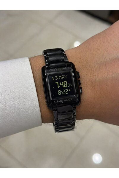 ALFAJR ALAZAN Islamic Azan Fajr Time Black Color Muslim Qibla Watch with Pray...