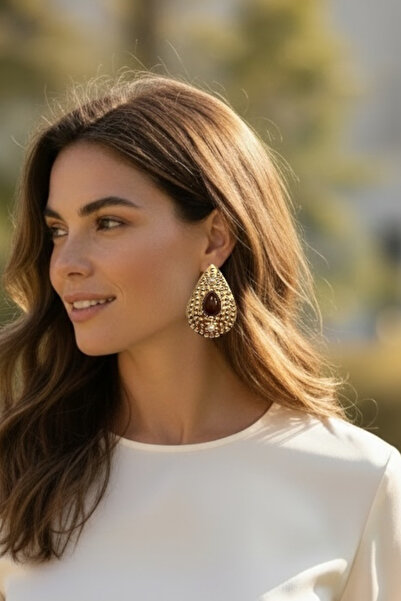 Bo Takı ve Aksesuar Vintage Oval Plate Earrings 6 cm