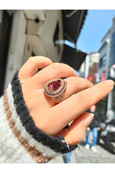 Silver 925 Ayar Gümüş Bronz Damla Desen Yüzük