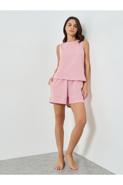 Styli Pink Sleeveless Top and Shorts Set