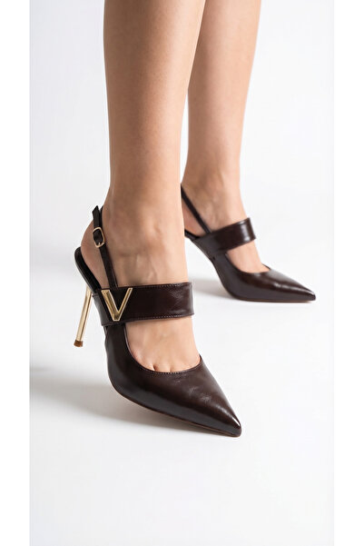 Limeo Premium Series V Buckle Thin High Gold Heels Γυναικεία βραδινά παπούτσι...