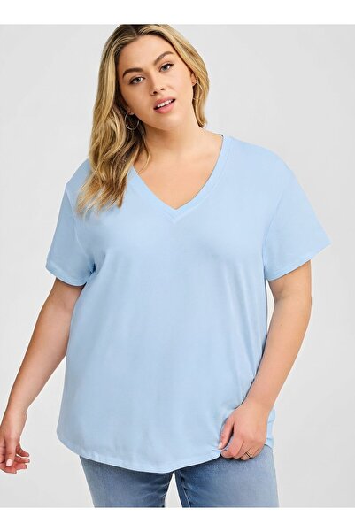 BENROMA V-Neck Plus Size Oversized T-Shirt 3Cz2