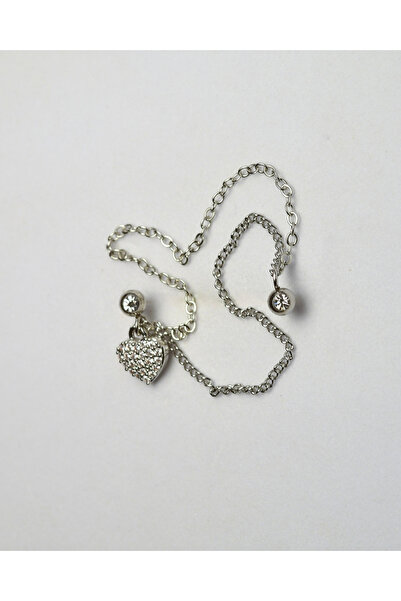 Piercing by Sever ŞEFFAF TAŞLI KALP SALLANTILI, ZİNCİRLİ ÇELİK PIERCING... GÜ...