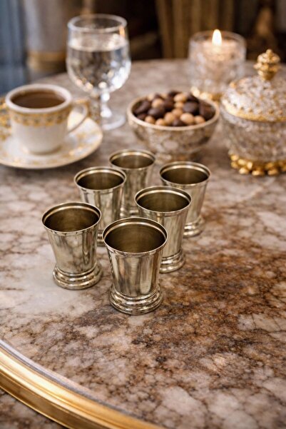 Ogeda Home 6'lı Gold Kahve Yanı Sunum Kovası- Dekaratif Gül Kovası- Kahve Yan...