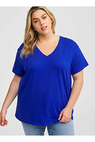 BENROMA V-Neck Plus Size Oversized T-Shirt 3Cz2