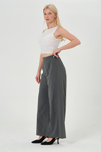 RELAXL 2XS-10XL Γυναικείο υφασμάτινο παντελόνι με ψηλή μέση και φαρδιά μπατζά...