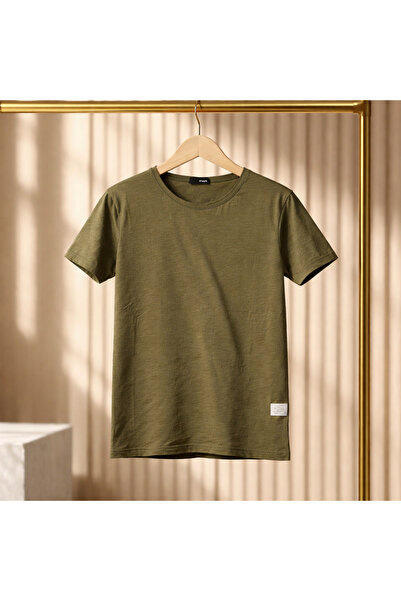 YŞRLİNE COLLECTİON YŞR Μονόχρωμο T-Shirt με Κολάρο – Ανδρικό Βαμβακερό T-Shir...