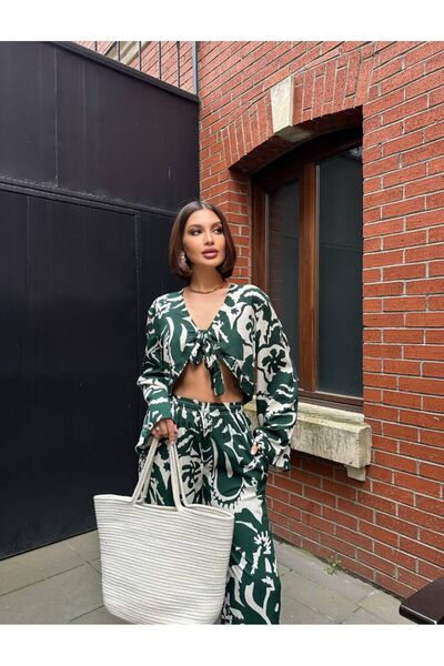 IŞILDA FASHION Σετ μπολερό με στάμπα Işılda