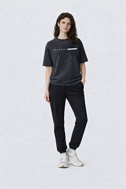 ZAVIXO -Unisex Oversize Basic Balance Print T-Shirt – 100% Cotton Soft Textur...