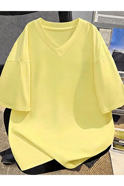 E-ROMA Μπλουζάκι με λαιμόκοψη V σε μεγάλο μέγεθος 2VQ5