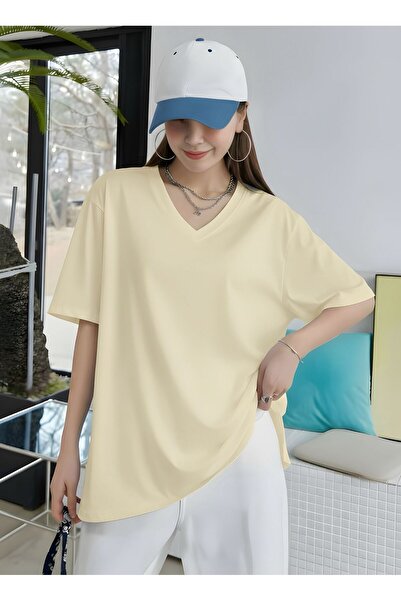 DM DOLCE MORE Μπλουζάκι με λαιμόκοψη V σε μεγάλο μέγεθος 2VQ2