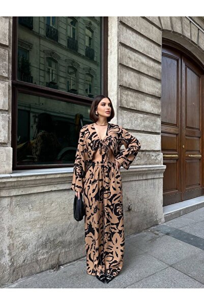 IŞILDA FASHION Σετ μπολερό με στάμπα Işılda