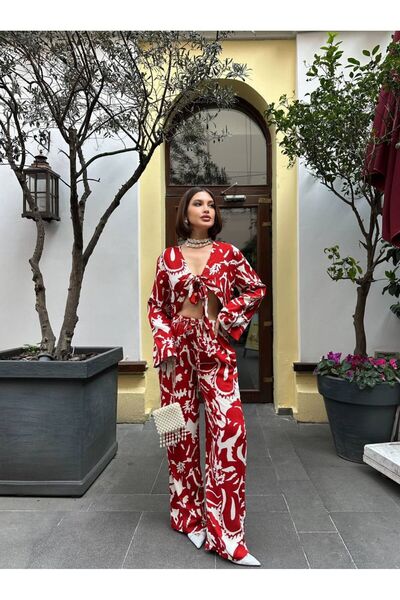 IŞILDA FASHION Σετ μπολερό με στάμπα Işılda