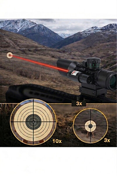 Forestia Ayarlanır Zoomlu Lazerli Profesyonel Nişangah Hedefleyici Tüfek Dürb...