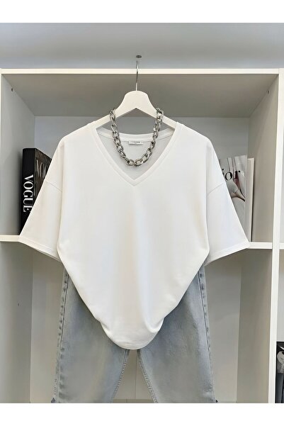 BENROMA V-Neck Oversized T-Shirt 2Vq4