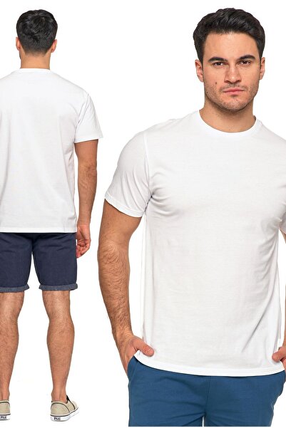 MORAJ Tricou bărbătesc din bumbac, mânecă scurtă, alb, mărime PLUS 5XL