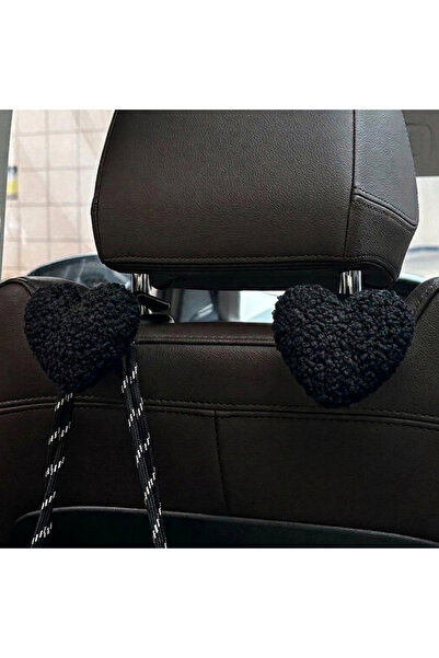 merdümek Teddy heart siyah Araç İçi Koltuk Arkası Askı - İkili Set