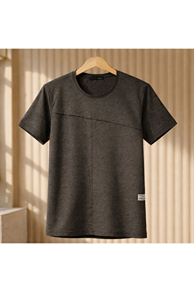 YŞRLİNE COLLECTİON YŞR Μονόχρωμο T-Shirt με Κολάρο – Ανδρικό Βαμβακερό T-Shir...