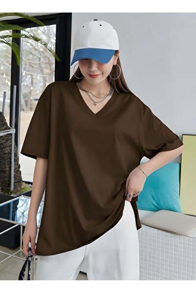 DM DOLCE MORE Μπλουζάκι με λαιμόκοψη V σε μεγάλο μέγεθος 2VQ2