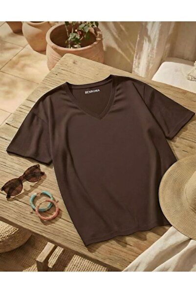 E-ROMA V-Neck Oversized T-Shirt 3Vq3