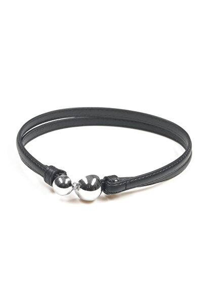 meli melo Eco-leather belt with modern metal closure