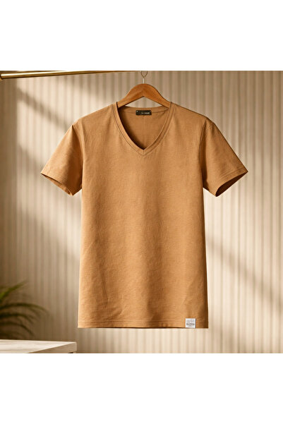 YŞRLİNE COLLECTİON YŞR Μονόχρωμο T-Shirt με Κολάρο – Ανδρικό Βαμβακερό T-Shir...