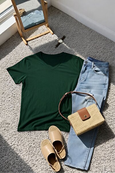 BENROMA تي شيرت كبير الحجم برقبة على شكل حرف V 3VQ5