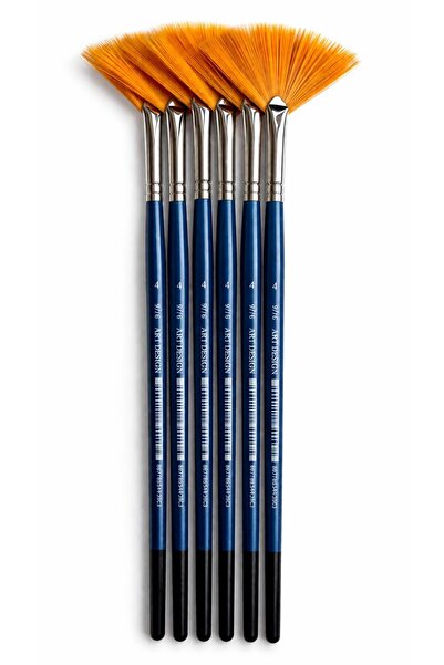 Artdesign Yelpaze Paint Brush Set of 6 Synthetic Bristles 4