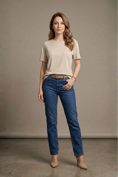 Betimoda Women's Boat Neck Short Sleeve Stretchy Viscose Bodysuit Beige