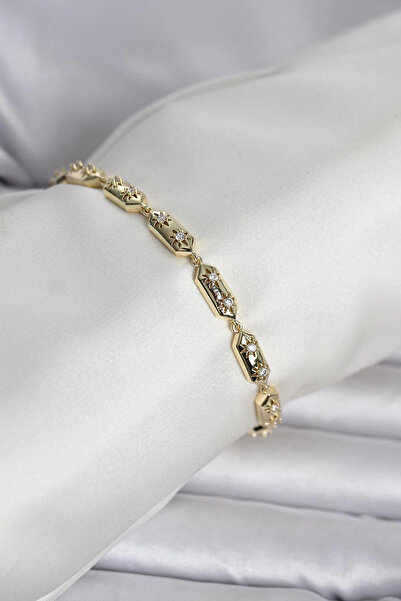 İsmiyle Al Brass Gold Color North Star Engraved Women's Bracelet