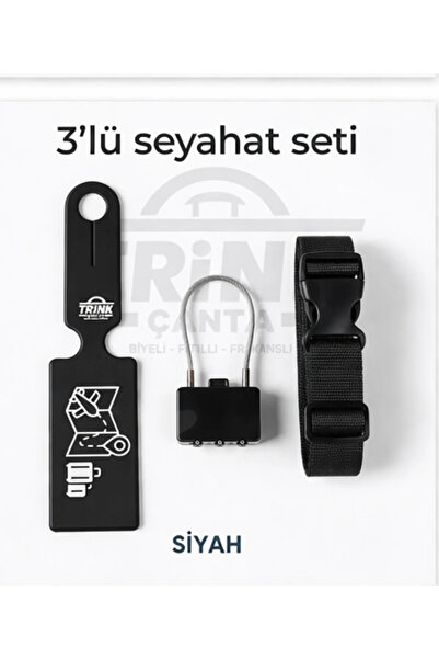 Trink Çanta Σετ ταξιδιού 3 τεμαχίων (Ετικέτα βαλίτσας + Κλειδαριά βαλίτσας + ...