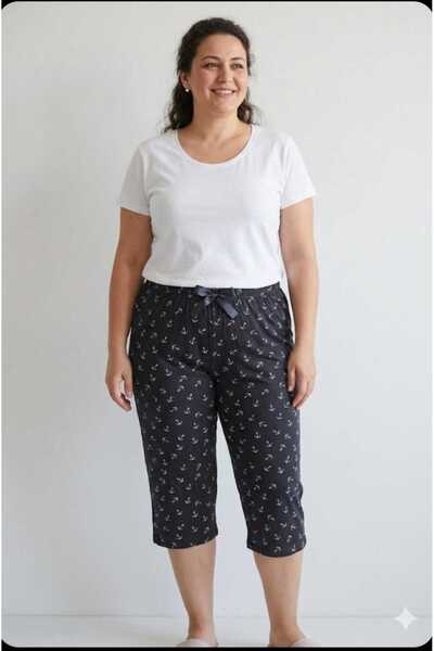 Lady Queen Lycra Ring Viscose King Size Capri Pajama Bottoms 6021
