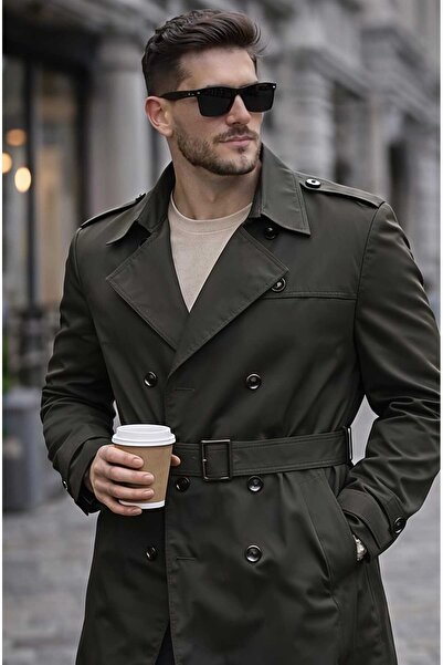 PAPUCUMUN DÜNYASI Ανδρική μακριά καμπαρντίνα με ζώνη